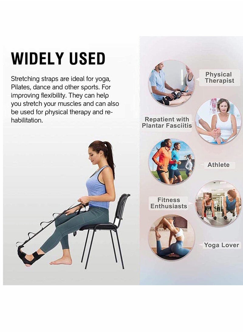 Excefore - Yoga Stretch Belt, Ligament Training Strap Belt, Multi Loops Adjustable Yoga Stretching Strap with loops Ligament Stretch Band for Sports Yoga Practice Pilates Exercise - Image 1