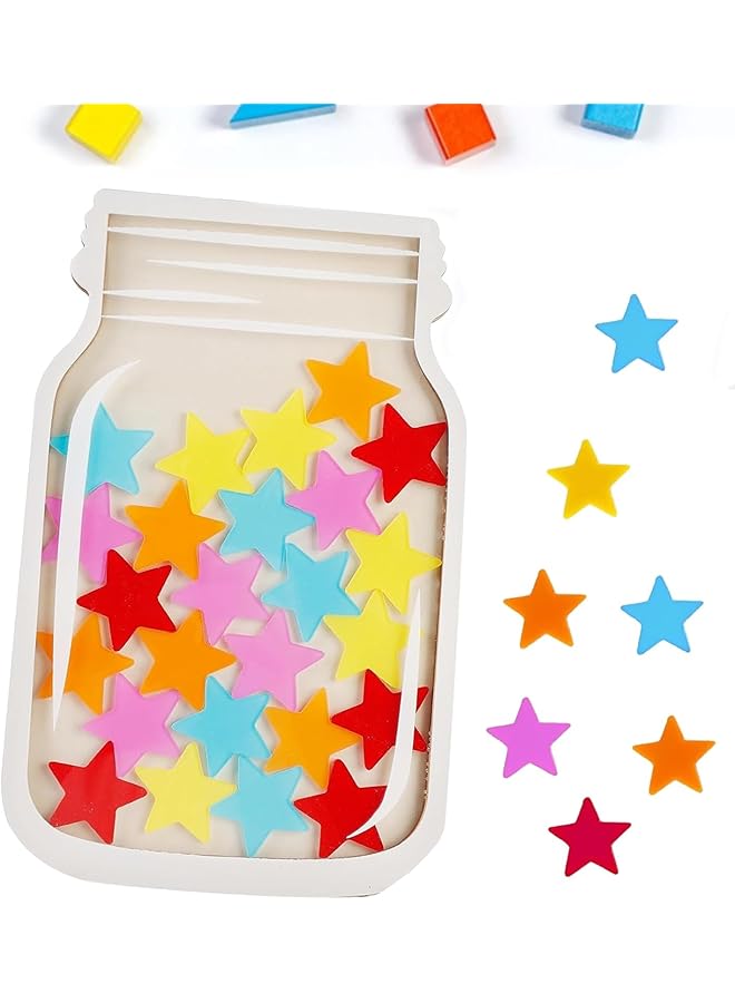 إيروريكس جرة مكافآت مغناطيسية جرة مكافآت للفصول الدراسية للأطفال جرة مكافآت مخصصة للطلاب مخطط مكافآت مغناطيسي لسلوك الأطفال لوحة الفصل الدراسي نجمة المنزل - Image 1