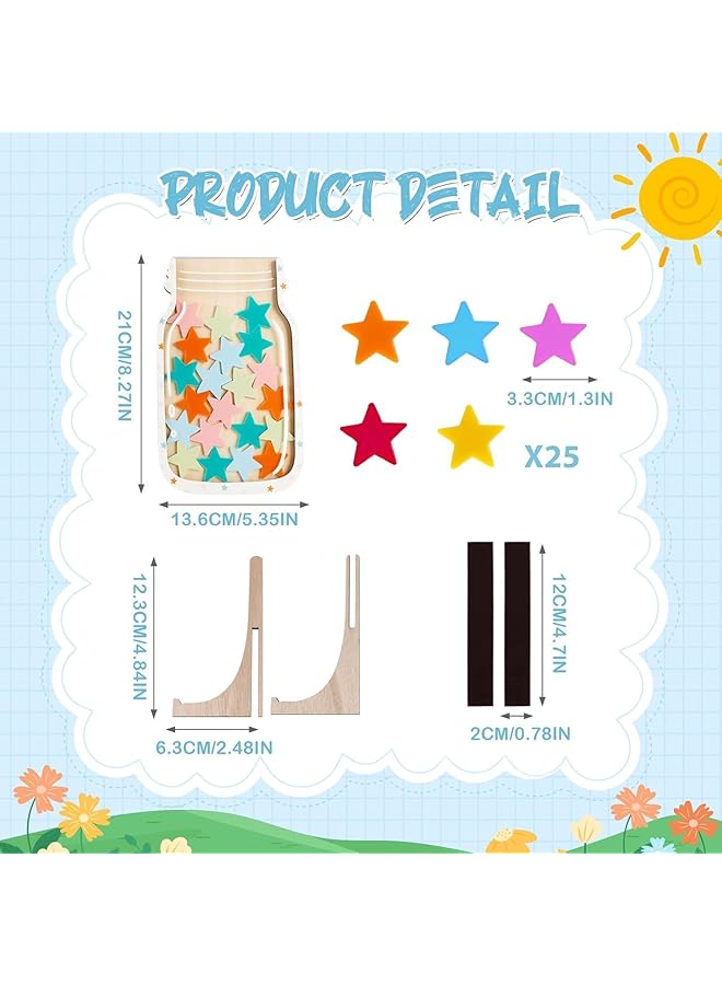 إيروريكس جرة مكافآت مغناطيسية جرة مكافآت للفصول الدراسية للأطفال جرة مكافآت مخصصة للطلاب مخطط مكافآت مغناطيسي لسلوك الأطفال لوحة الفصل الدراسي نجمة المنزل - Image 5