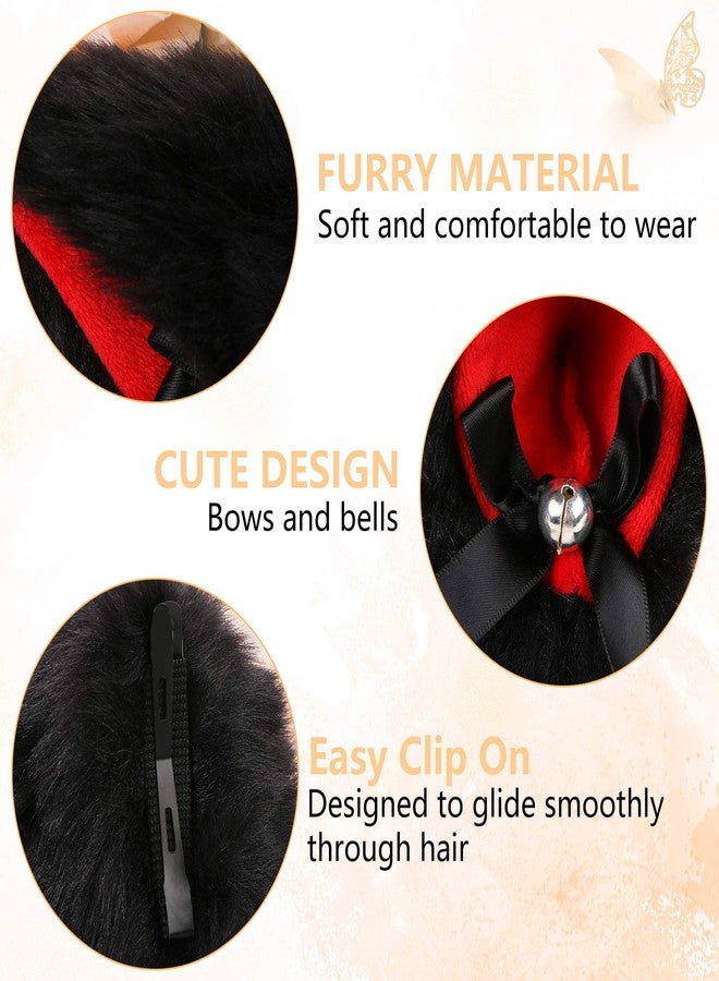 EVERMARKET Faux Furry Cat Ears Hair Clip with Bell,Anime Cosplay Fancy Headband,B - Image 3