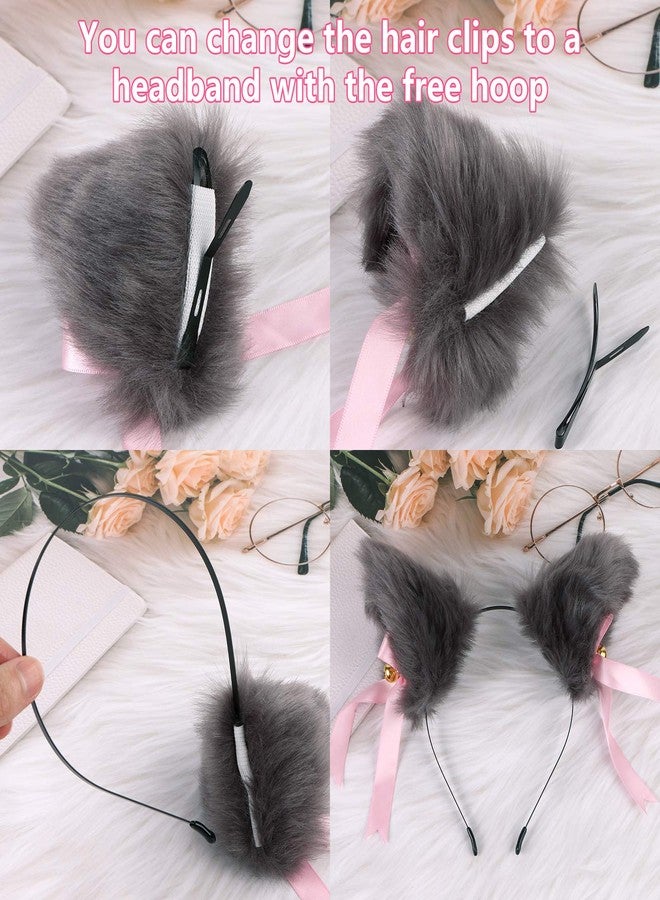 EVERMARKET Faux Furry Cat Ears Hair Clip with Bell,Anime Cosplay Fancy Headband,B - Image 4