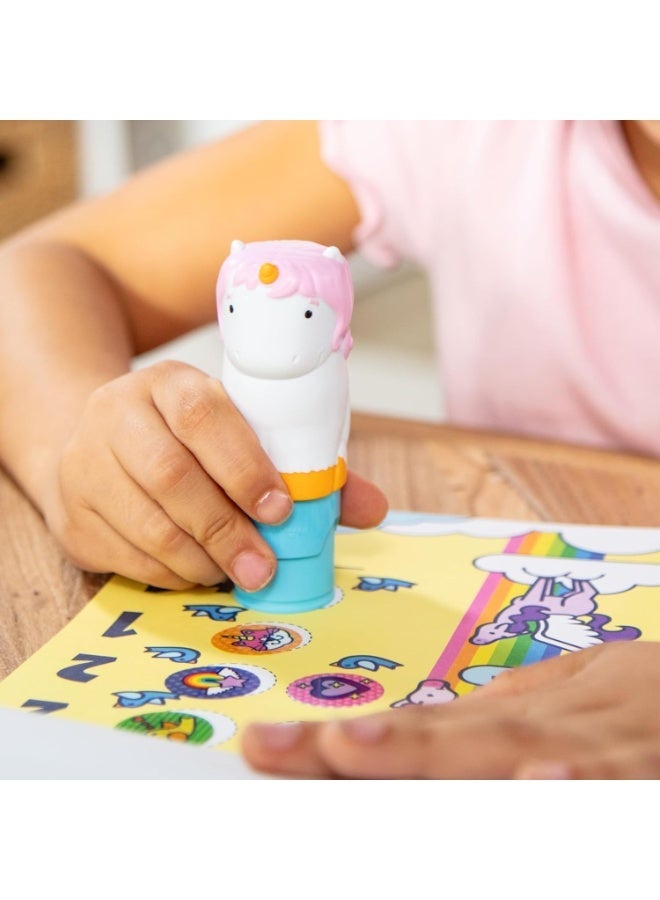 Melissa & Doug Sticker WOW! Stamper & Activity Pad – Unicorn – Mess-Free Sticker Stamper with Themed Pages – Creative Fun for Fine Motor Skills & Imaginative Play for Kids Ages 3+ | MD32013 - Image 2