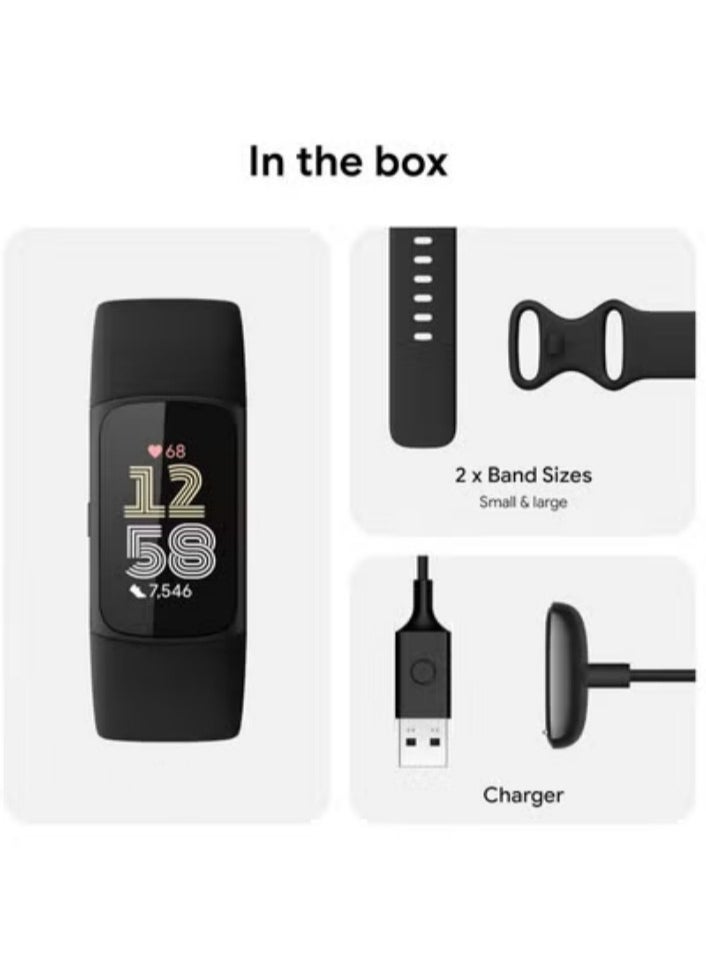 Generic Charge 6 Fitness Tracker with Google apps, Heart Rate on Exercise Equipment, 6-Months Premium Membership Included, GPS, Health Tools and More, Obsidian/Black, One Size (S & L Bands Included)  - Image 4