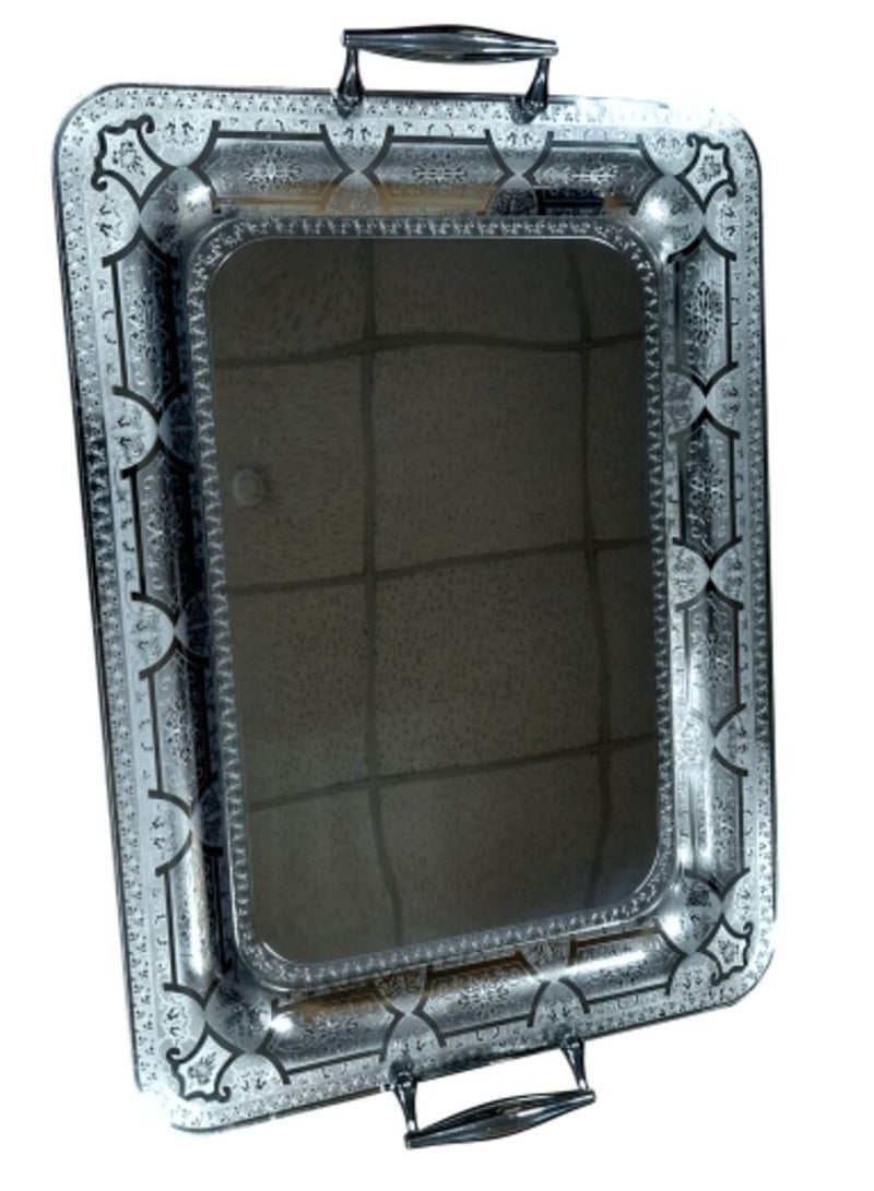 Jazz Silver stainless steel rectangular tray set 3 sizes - Image 1