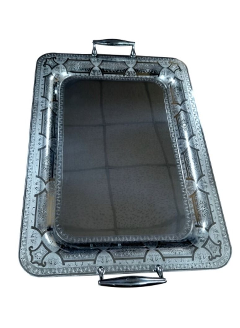 Jazz Silver stainless steel rectangular tray set 3 sizes - Image 2