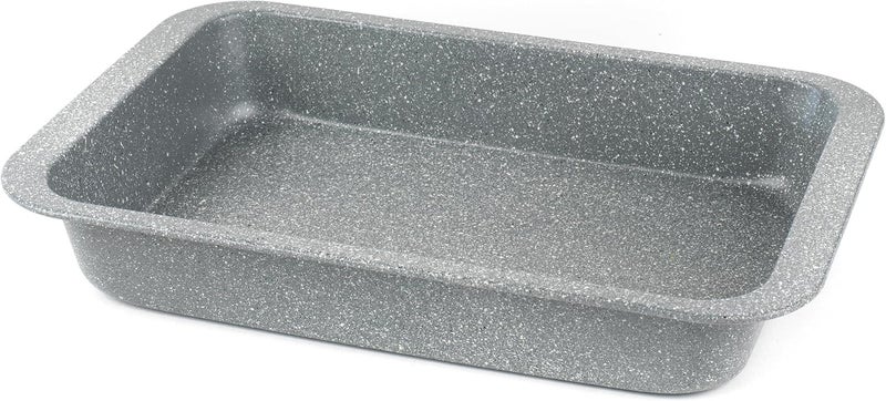 Salter BW02774G Marblestone Roasting Tin – 36cm Non-Stick Roaster, Lightweight Carbon Steel, Easy Wipe Clean, High Side Rectangular Roasting Tray, Oven Safe to 220°C, PFOA Free, Deep Baking Pan - Image 1