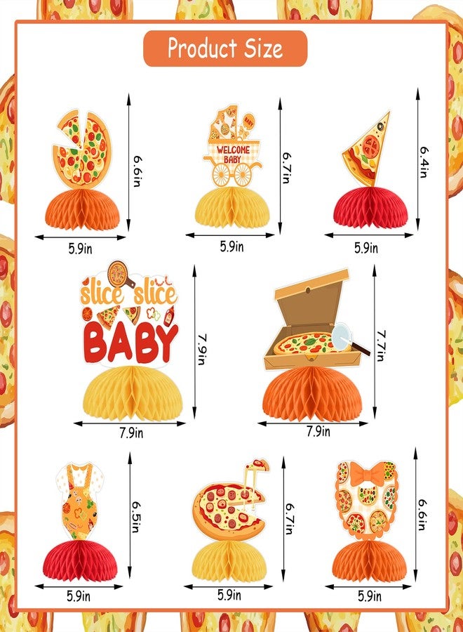 Fangleland 8Pcs Pizza Honeycomb Centerpieces Table Decorations, Pizza Theme Fast Food Table Decors Baby Shower Gender Reveal Birthday Party Supplies for Welcoming Baby - Image 5