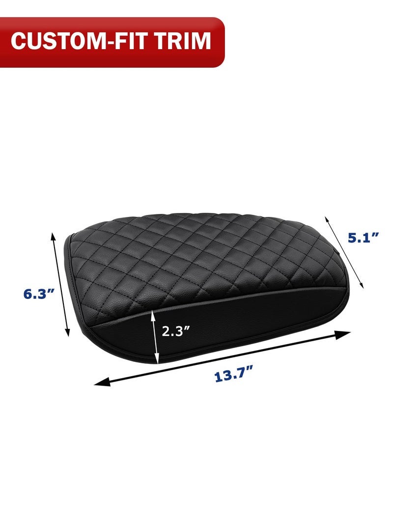 KBH Center Console Armrest Cover for Ford Fusion 2013 2014 2015 2016, Middle Console Lid Protector Accessories, Arm Rest Cushion Thick Pad, Vinyl Leather, Anti-Scratch, Black - Image 3