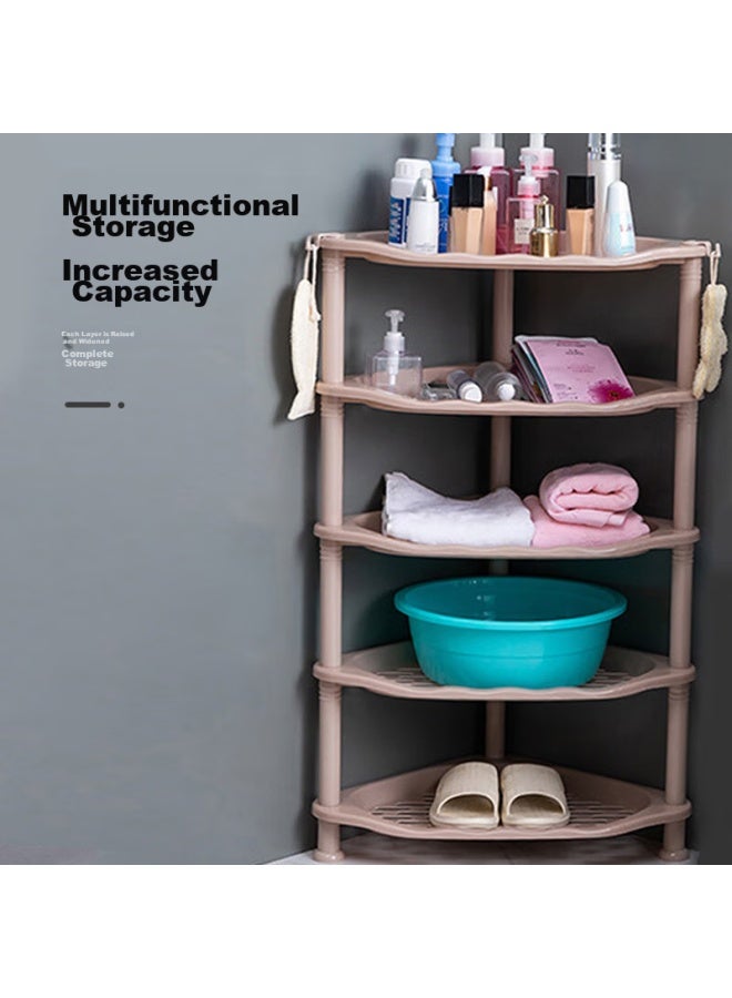 Houya Bathroom Storage Rack, Floor-standing Washbasin Drainer, Corner Kitchen Organizer, Blue, Four-tier, Heightened