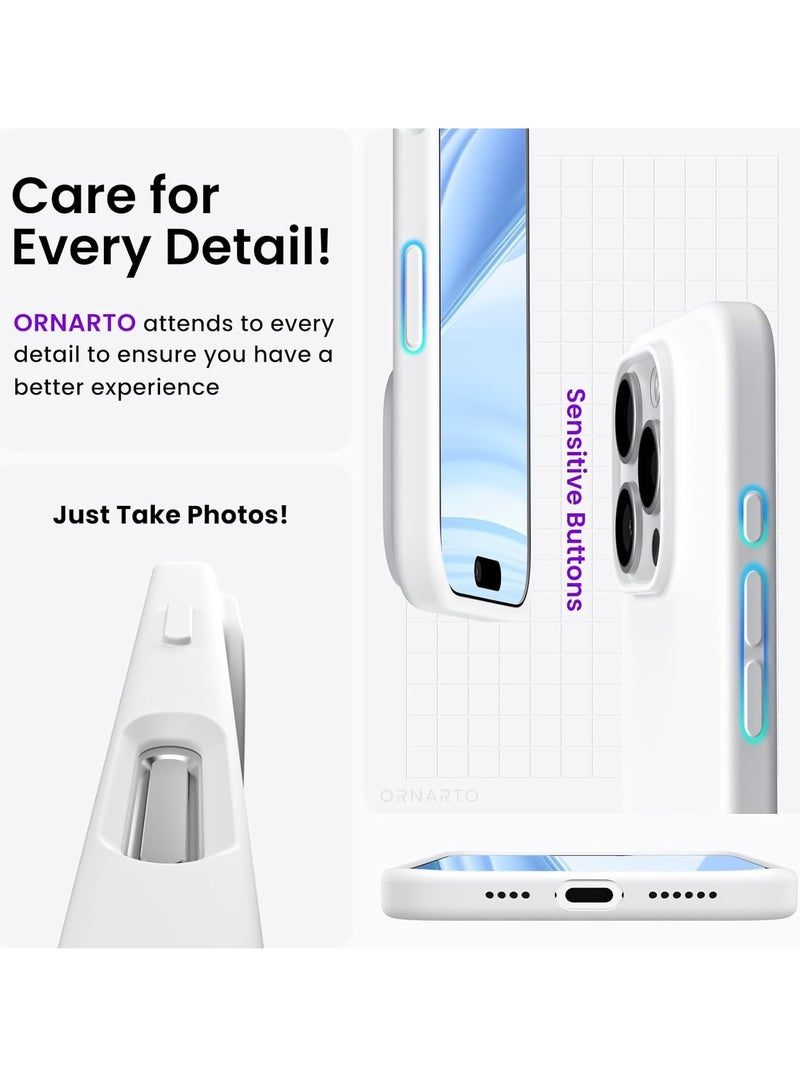 ELTRAZONE White Silky Soft Touch Case for iPhone 16 Pro Max – Premium Liquid Silicone Bumper - Image 5