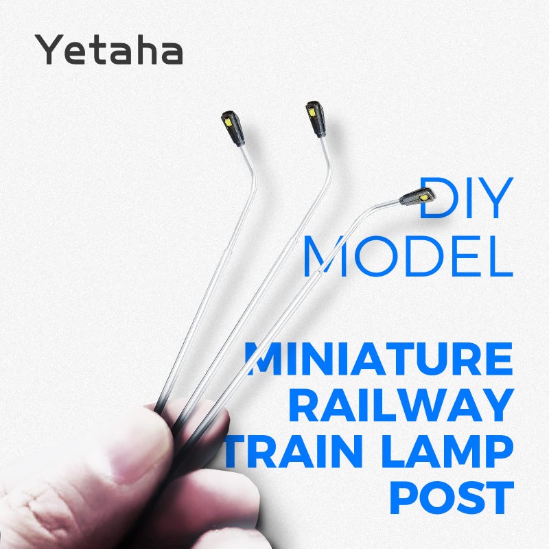 Yetaha 20Pcs Model Railway Train Model Street Lights, LED Dual Lampposts, HO OO Scale, Dual Heads Gauge Model Street Light Layout, LEDs Light 3V Train Scenery Miniature Accessories - Image 5