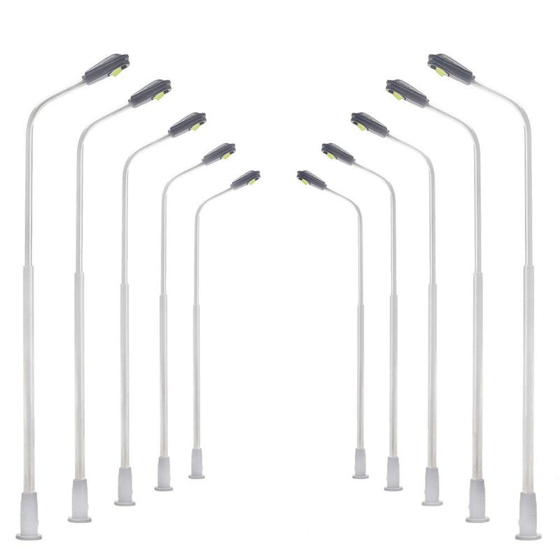 Yetaha 20Pcs Model Railway Train Model Street Lights, LED Dual Lampposts, HO OO Scale, Dual Heads Gauge Model Street Light Layout, LEDs Light 3V Train Scenery Miniature Accessories - Image 1