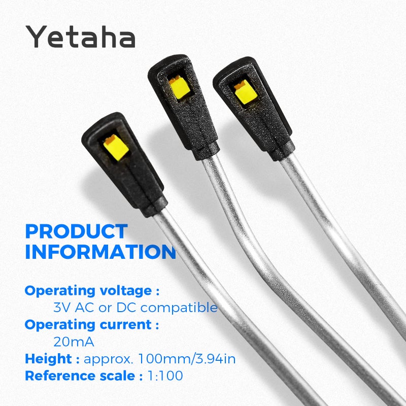 Yetaha 20Pcs Model Railway Train Model Street Lights, LED Dual Lampposts, HO OO Scale, Dual Heads Gauge Model Street Light Layout, LEDs Light 3V Train Scenery Miniature Accessories - Image 4