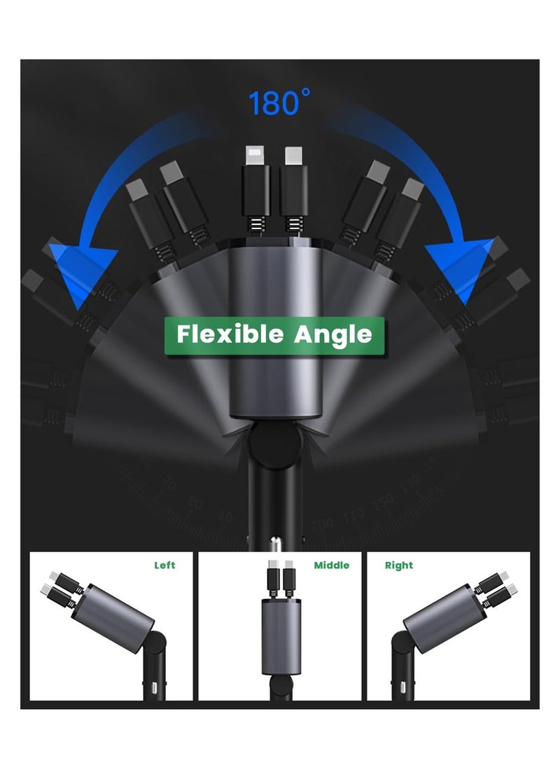 4-in-1 Car Charger with Dual Retractable Cable, Dual Port USB C PD Fast Charging Car Adapter Car Cigarette Lighter Adapter with Voltage Display Compatible with iPhone 14 13 Pro Max, iPad, Samsung - pzsku/Z8C8687A9C2A195C4B919Z/45/_/1722791129/93d43dfe-e899-4404-bee1-20449a0a8de6