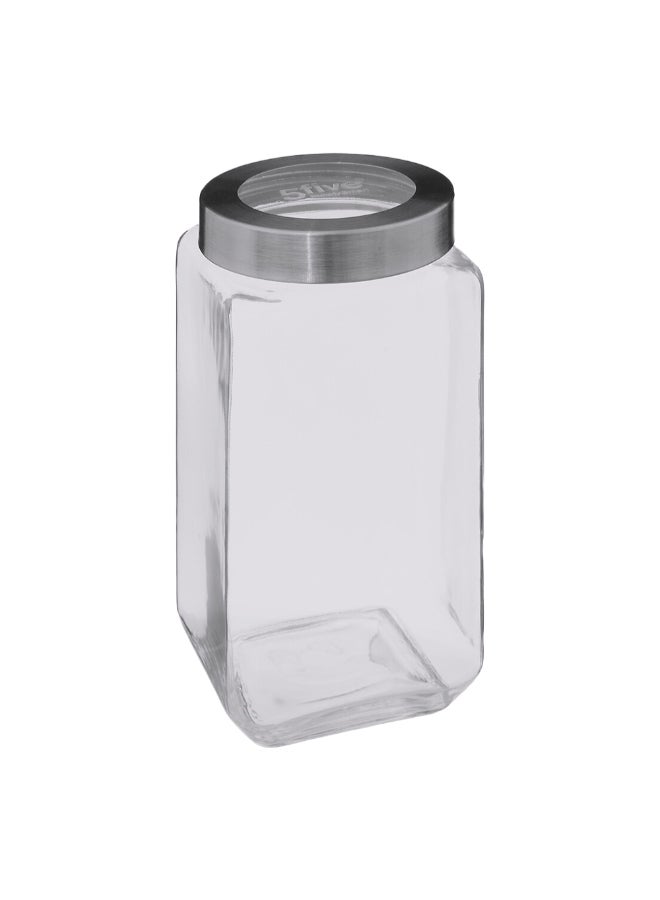 حامل ماكينة تحضير برطمان زجاجي ميرو بغطاء حافة فولاذية شفاف وفضي سعة 2 لتر 189564 - Image 1