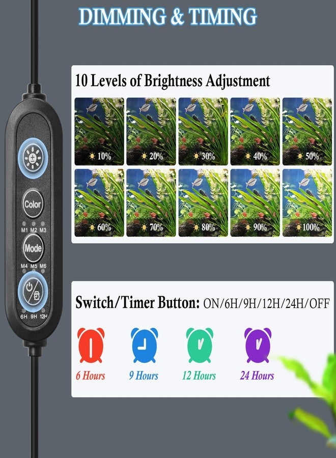 FEDOUR 18.9in Submersible Aquarium LED Light, 24/7 Mode Aquarium Lights with Full Spectrum RGBW LEDs, IP68 Waterproof Fish Tank Light with Dimming, Timming and Color Adjustable - Image 5