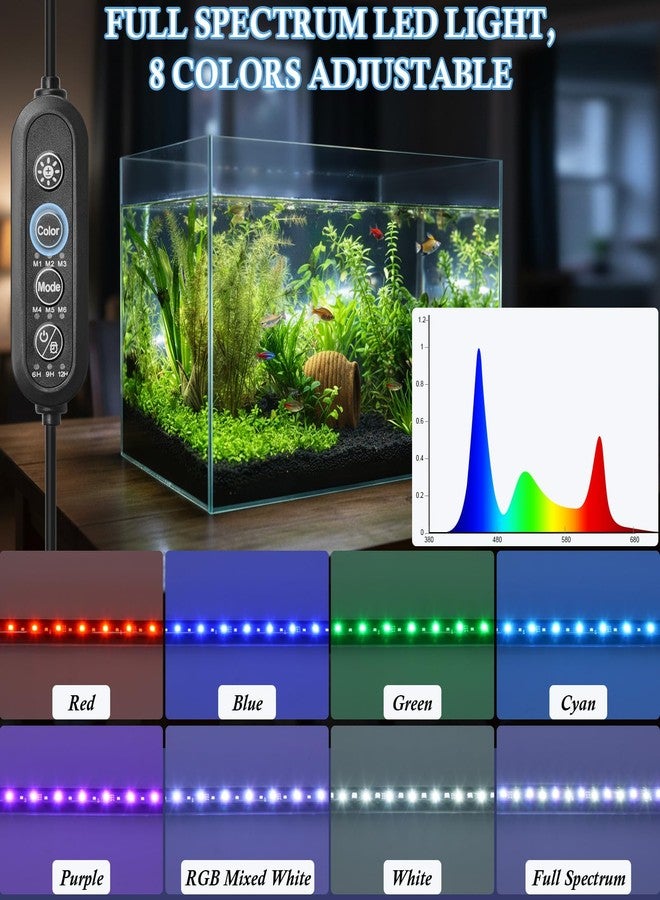 FEDOUR 18.9in Submersible Aquarium LED Light, 24/7 Mode Aquarium Lights with Full Spectrum RGBW LEDs, IP68 Waterproof Fish Tank Light with Dimming, Timming and Color Adjustable - Image 4