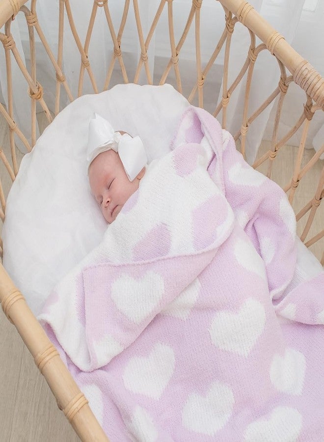 ليفينغ تكستايلز بطانية أطفال ناعمة من الشنيل من Living Textiles Purple Hearts، قابلة للعكس، مصنوعة من قماش فاخر مريح للحصول على أفضل راحة - للرضع والأطفال الصغار وحديثي الولادة وغرف الأطفال والأولاد والجنسين، وغطاء سرير الأطفال وعربة الأطفال والهدايا، مقاس Purple Heart 40 × 30 - Image 5