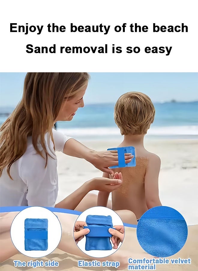 ZAFRA 4PCS Sand Remover for Beach, Sand Removal Bag, Sand Brush for Beach Feet Sand Remover Brush Soft Sand Wipe Off Mitt Beach Sand Cleaner for Surf, Ocean and Lakeside Recreation - Image 4