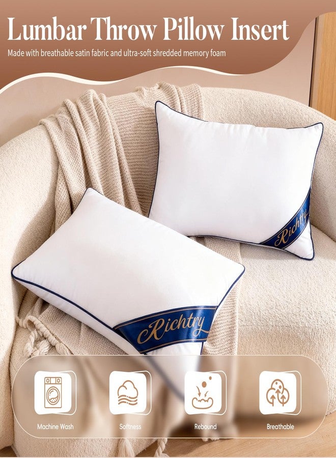 Richtry Premium Memory Foam 14 x 36 Inch Throw Pillow Insert - Decorative Lumbar Throw Pillow for Living Room, Sofa and Couch, 14 x 36 Inch, White - Image 2