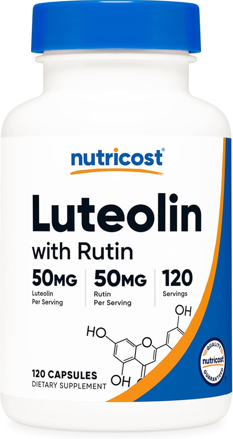 Nutricost Luteolin with Rutin Complex 100mg 50mg Luteolin 50mg Rutin 120 Capsules  Vegetarian NonGMO Gluten Free - Image 1