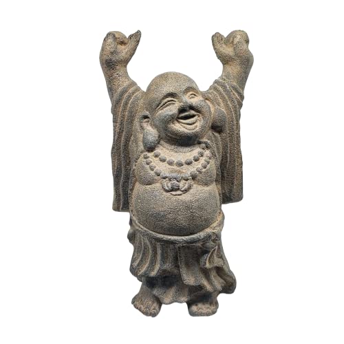New Age Source The Volcanic Stone Statue Standing Happy Buddha Each - Image 1