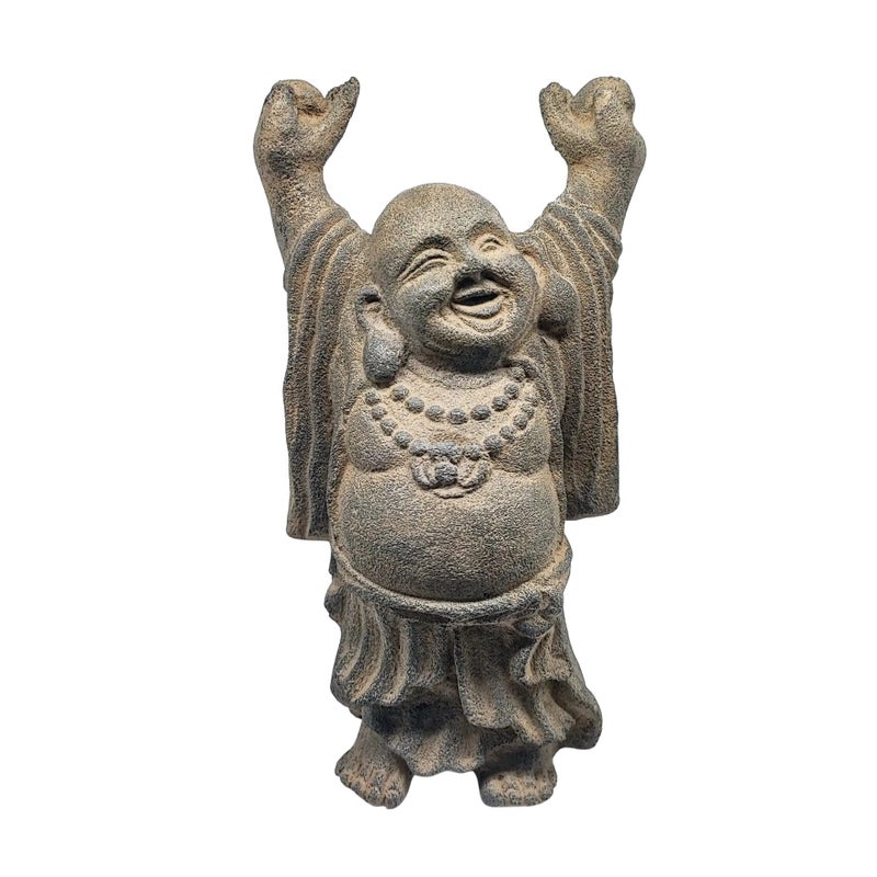 New Age Source The Volcanic Stone Statue Standing Happy Buddha Each - Image 4