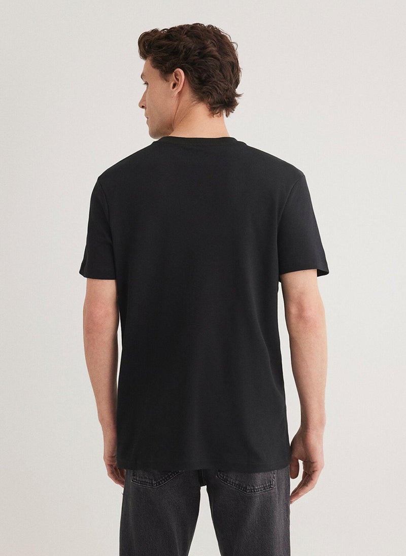 Mavi Logo Printed Black T-Shirt - Image 4