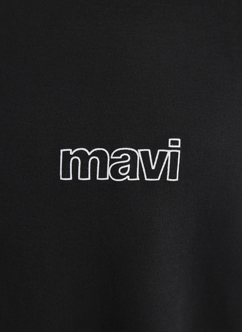 مافي Mavi Logo Printed Black T-Shirt