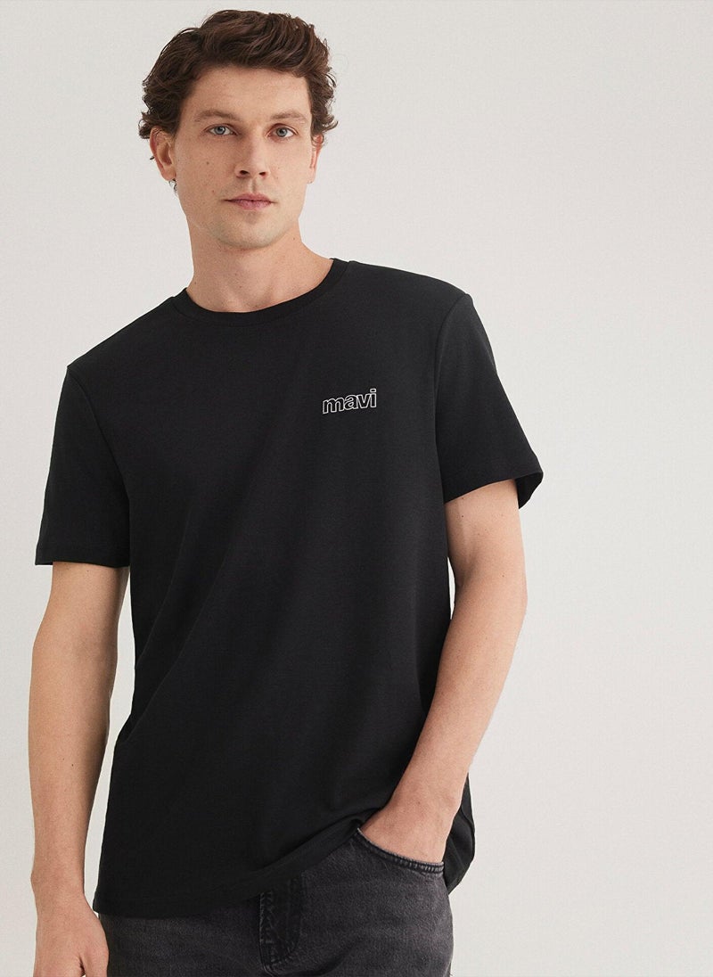 Mavi Logo Printed Black T-Shirt - Image 1
