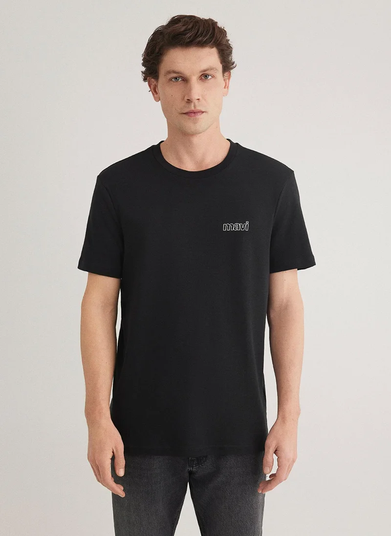 مافي Mavi Logo Printed Black T-Shirt