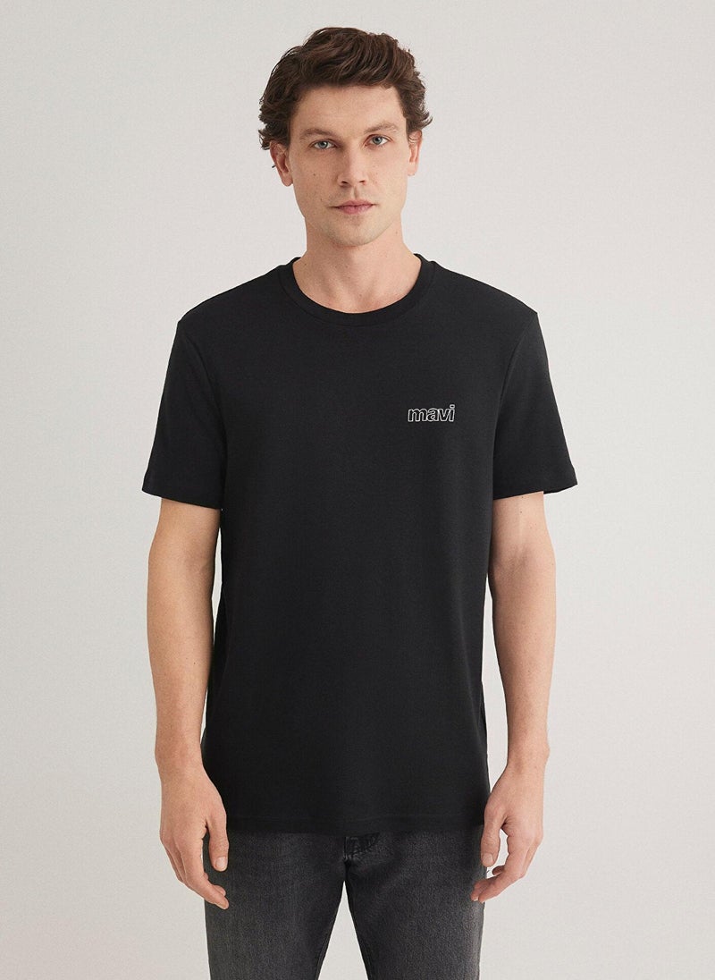 Mavi Logo Printed Black T-Shirt - Image 3