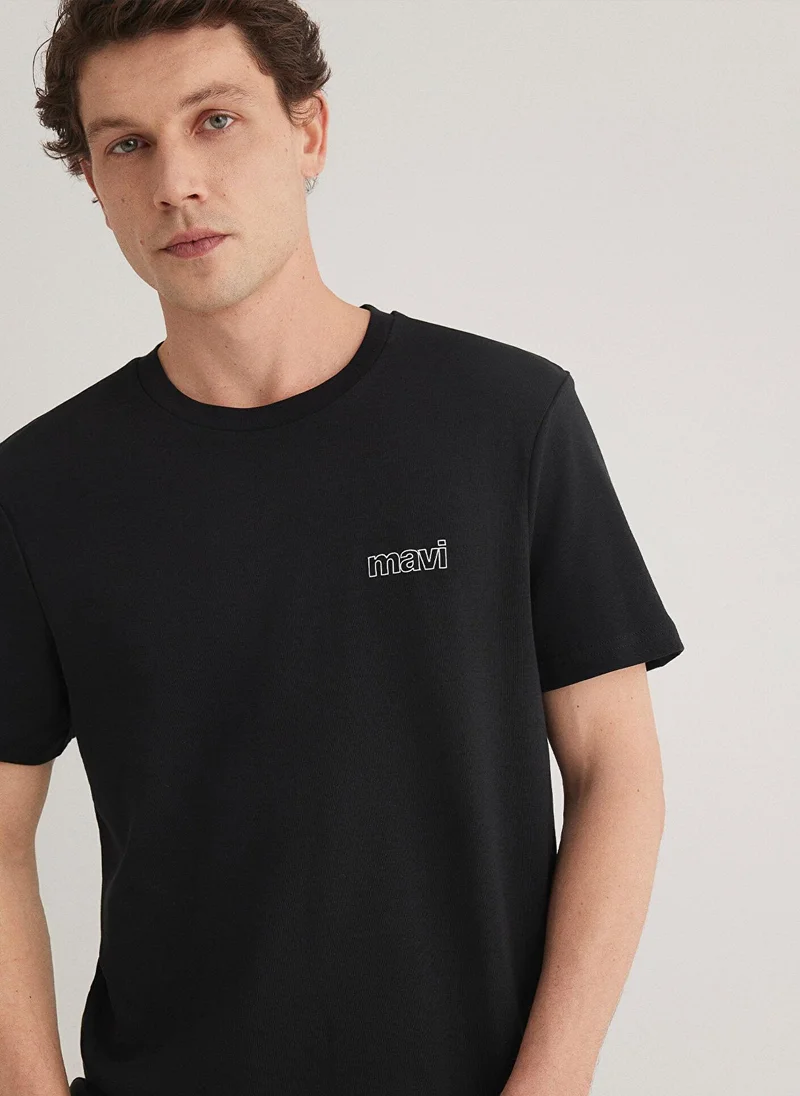 مافي Mavi Logo Printed Black T-Shirt