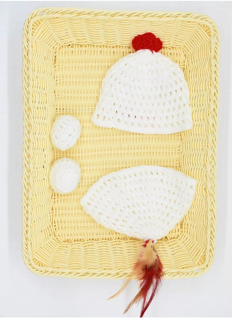 Generic Newborn Unisex Cartoon Chicken Knit Costume Photography Props  - Image 2
