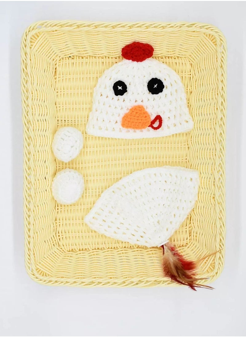 Generic Newborn Unisex Cartoon Chicken Knit Costume Photography Props  - Image 3