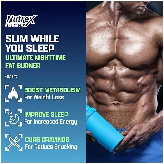 Nutrex Research نوتريكس ليبو 6 حارق الدهون الليلي مساعد النوم الميلاتونين حبوب فقدان الوزن للرجال والنساء معزز الأيض الليلي مثبط الشهية 30 حصة 1 - Image 4