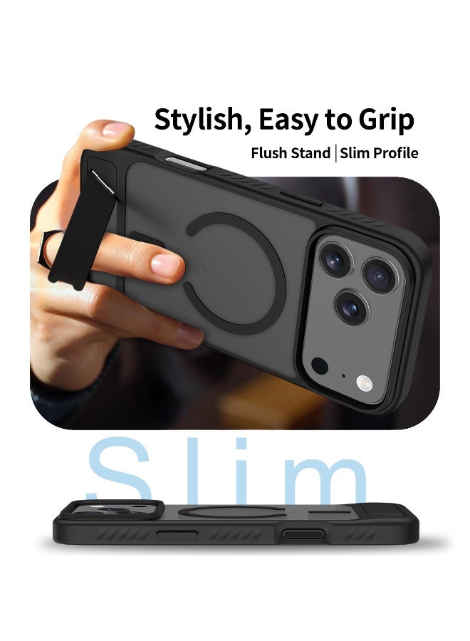 ZXING Military Grade MagSafe iPhone 17 Pro Max Case in Black with Drop Protection Adjustable Stand and Slim Profile - Image 4