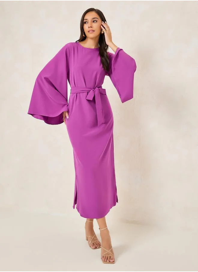 Styli Belted Sleeve Dress