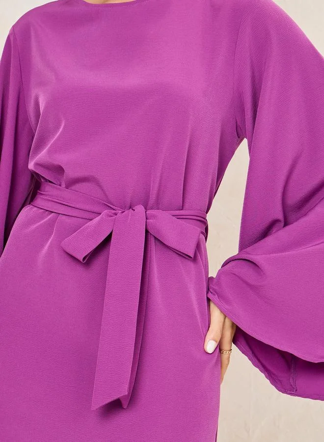 Styli Belted Sleeve Dress