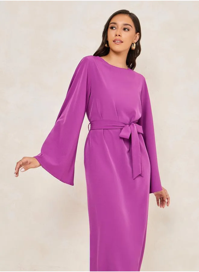 Styli Belted Sleeve Dress