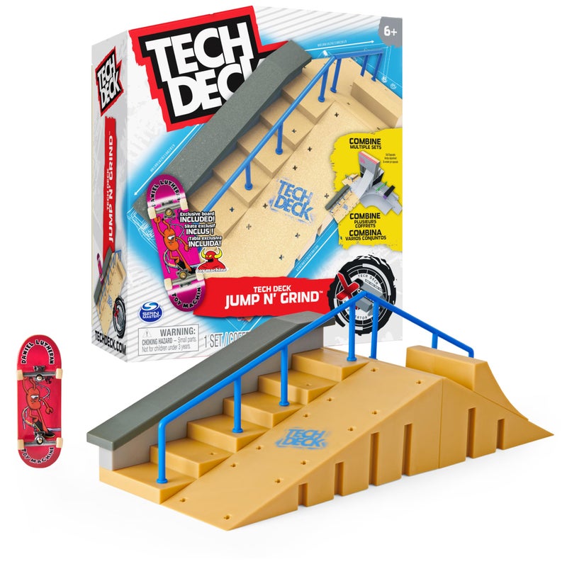 Tech Deck, Jump Nâ€™ Grind X-Connect Park Creator, Customizable and Buildable Ramp Set with Exclusive Fingerboard, Kids Toy for Ages 6 and up - Image 1