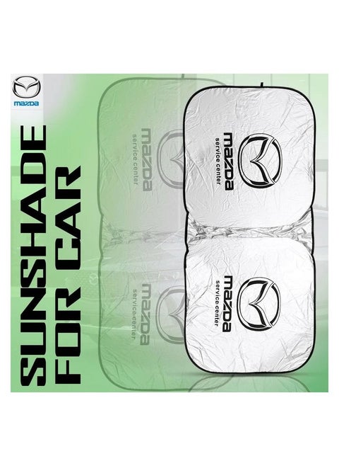 MAZDA Car Windshield Sunshade, Car Sun Shade UV Rays and Heat Protector Sun Visor Foldable Keep Your Vehicle Cool Blocks UV Rays