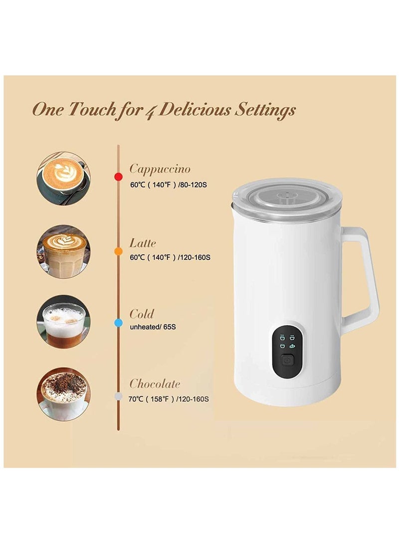 4 in 1 Hot & Cold Froth Maker Automatic Milk Foam Maker Electric Milk Frother,Automatic Milk Steamer,350ml Milk Warmer Coffee Frother Milk Heater