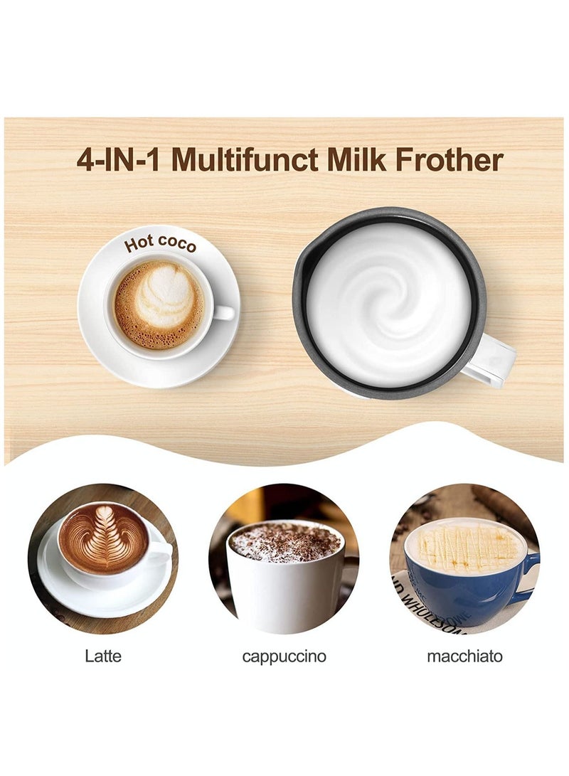 4 in 1 Hot & Cold Froth Maker Automatic Milk Foam Maker Electric Milk Frother,Automatic Milk Steamer,350ml Milk Warmer Coffee Frother Milk Heater