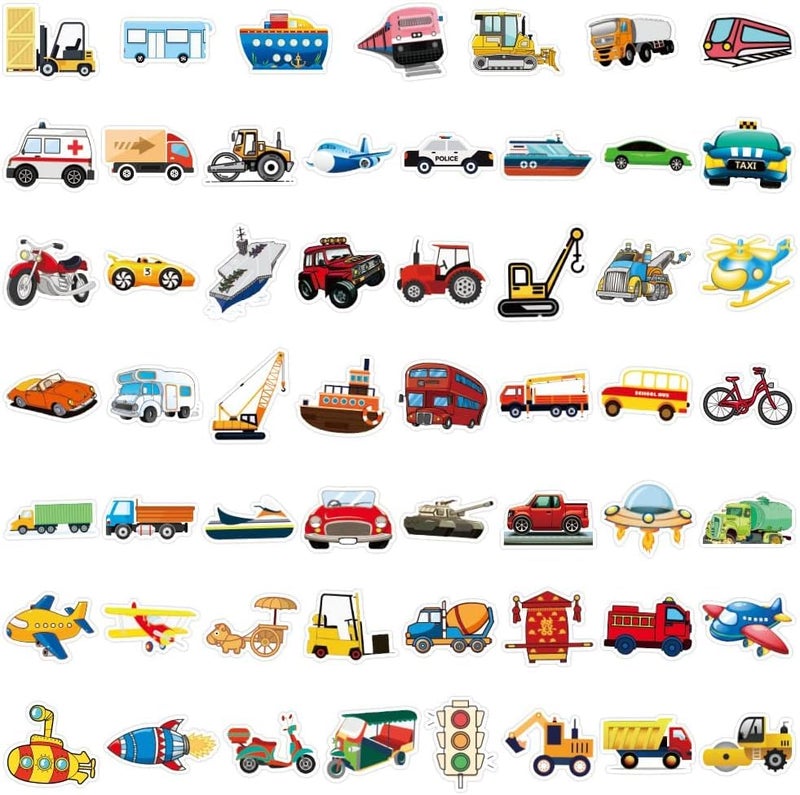 iDream Vintage Car Travel Theme Stickers (Set of 50) – Retro Car Decals for Laptops, Water Bottles, Scrapbooks, Travel Gear and More, Perfect for Car Lovers and Adventure Enthusiasts - Image 3