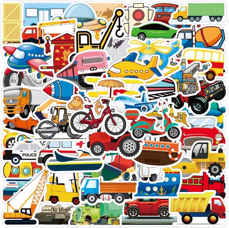iDream Vintage Car Travel Theme Stickers (Set of 50) – Retro Car Decals for Laptops, Water Bottles, Scrapbooks, Travel Gear and More, Perfect for Car Lovers and Adventure Enthusiasts - Image 1