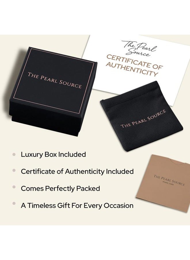 The Pearl Source قلادة لؤلؤة المياه العذبة الحقيقية للنساء، لؤلؤة مزروعة حقيقية، قلادة لؤلؤة بخيط واحد كلاسيكي، لؤلؤ أبيض، مشبك فضة استرلينية، هدية مجوهرات فاخرة، 6.5-7.0 مم - Image 5