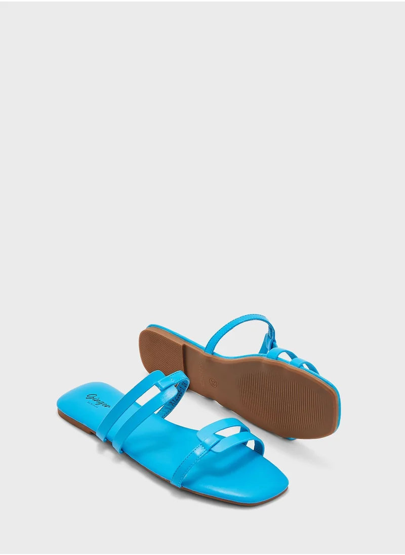 Ginger Double Strap Flat Sandals