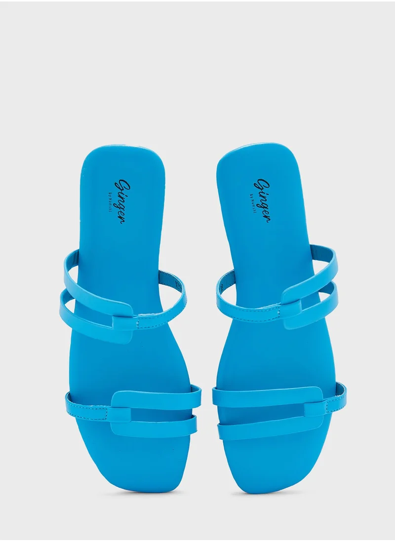 Ginger Double Strap Flat Sandals