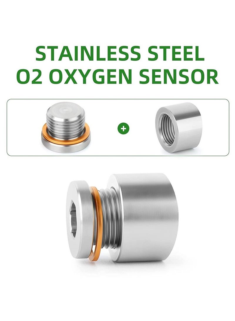 KASTWAVE 304 Stainless Steel M18 X 1.5 O2 Oxygen Sensor Bung 2 Pack Notched Style Mounting Bungs and Plugs Weld Bung with 2 Pcs Gasket - Image 5